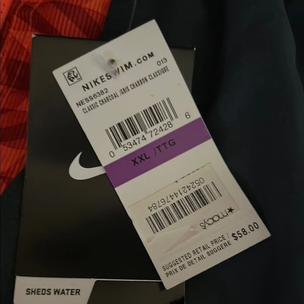 Nike swim - Men’s Athletic wearBlack  Orange Shorts with side slash pockets XXL